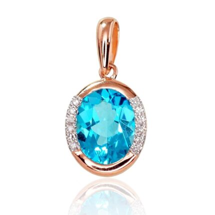 gold pendant with diamonds and topaz